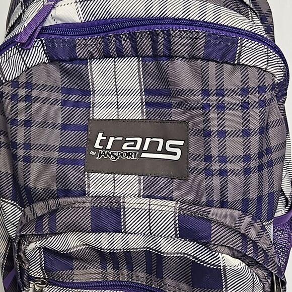 TRANS by Jansport TM60 Supermax Backpack Purple Plaid Travel School main image 9